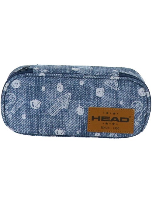 Trousse rectangulaire 2 compartiments Head modèle 6 22 cm motif bleu - Kiabi Trousse rectangulaire 2 compartiments Head modèle 6 22 cm motif bleu - Kiabi