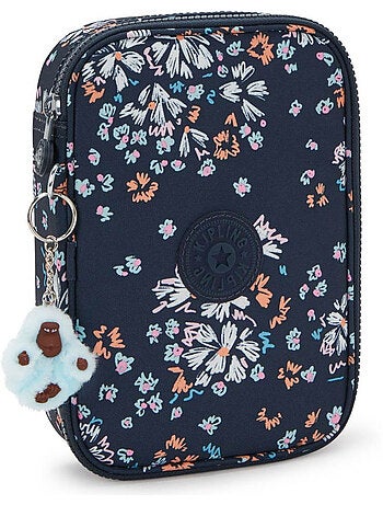 Trousse Rectangulaire Kipling 100 PENS Flower Field 21 CM - Grande capacité