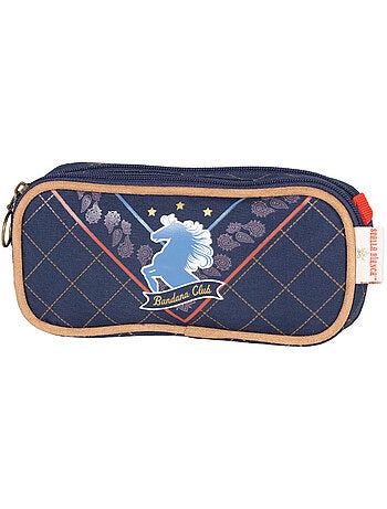 Trousse rectangulaire motif floral synthétique Stalla Bianca