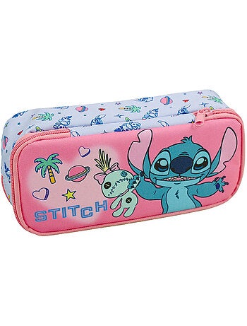 Trousse rectangulaire Stitch Vodoo à 2 compartiments zippés 23 cm Lilo et Stitch