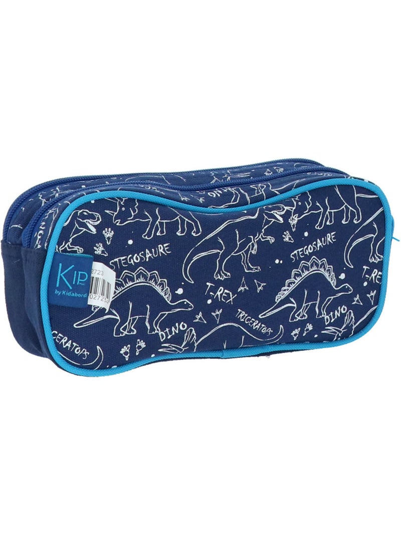 Trousse rectangulaire toile motif dinosaures Kid Abord Bleu marine/Gris froid - Kiabi