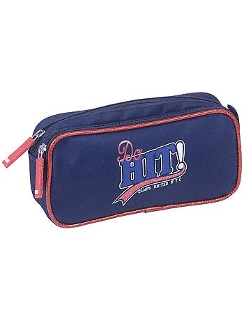 Trousse rectangulaire zippée 'Camps' – 22 cm, 2 compartiments – bleu marine
