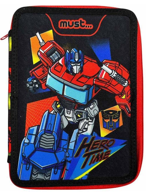 Trousse remplie 2 compartiments en tissu imprimé Transformers Hero Time - Kiabi Trousse remplie 2 compartiments en tissu imprimé Transformers Hero Time - Kiabi
