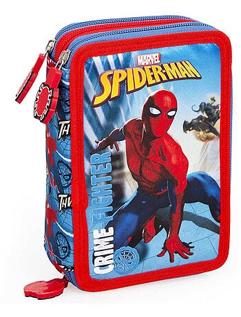 Trousse remplie à 3 compartiments zippés Spider-Man 20 cm – COFI