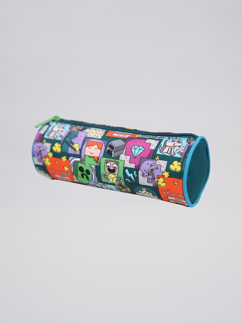 Trousse ronde 'Minecraft' Bleu - Kiabi