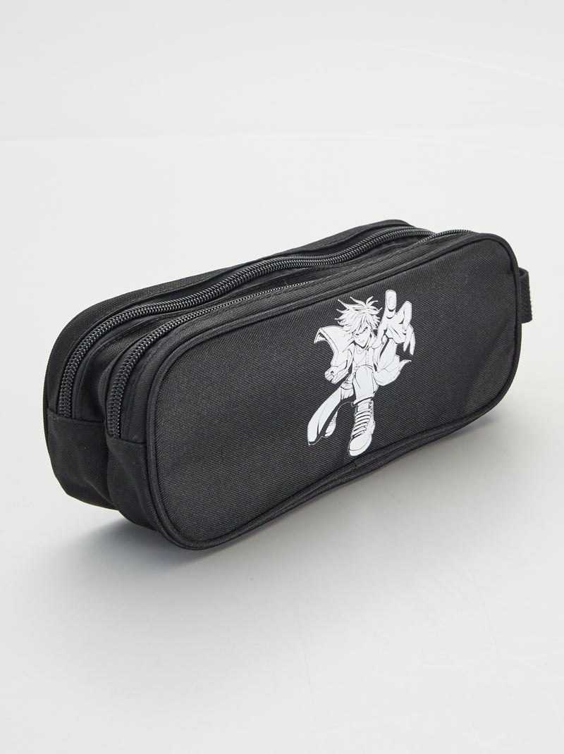 Trousse scolaire à double compartiment Noir - Kiabi