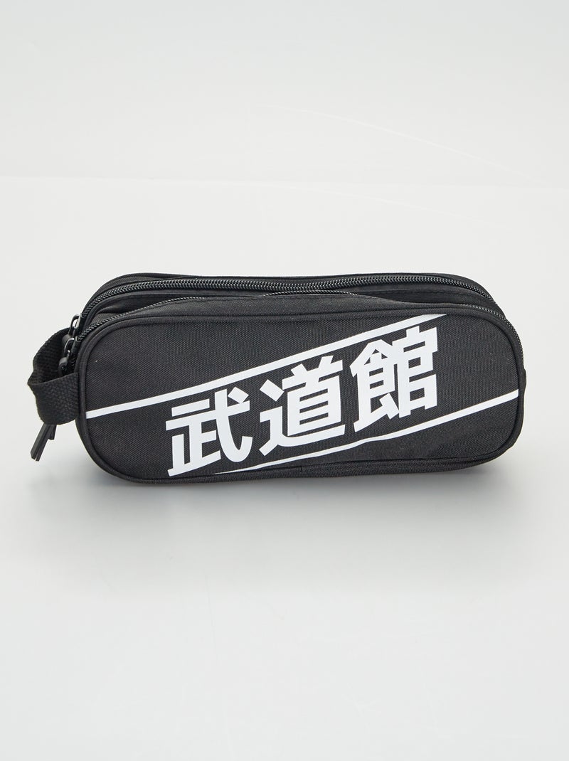 Trousse scolaire à double compartiment Noir - Kiabi