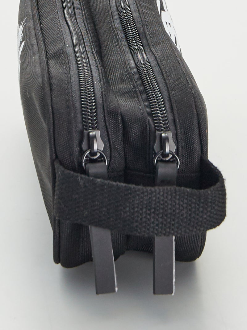 Trousse scolaire à double compartiment Noir - Kiabi