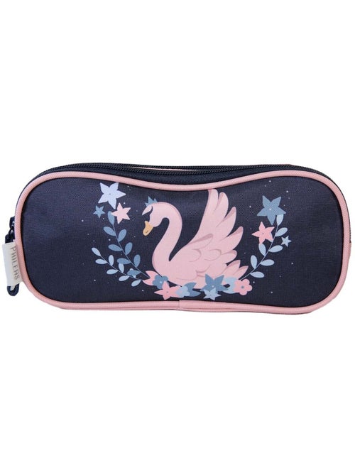 Trousse scolaire fille 2 compartiments PHILEAS Cygne bleu rose - Kiabi Trousse scolaire fille 2 compartiments PHILEAS Cygne bleu rose - Kiabi