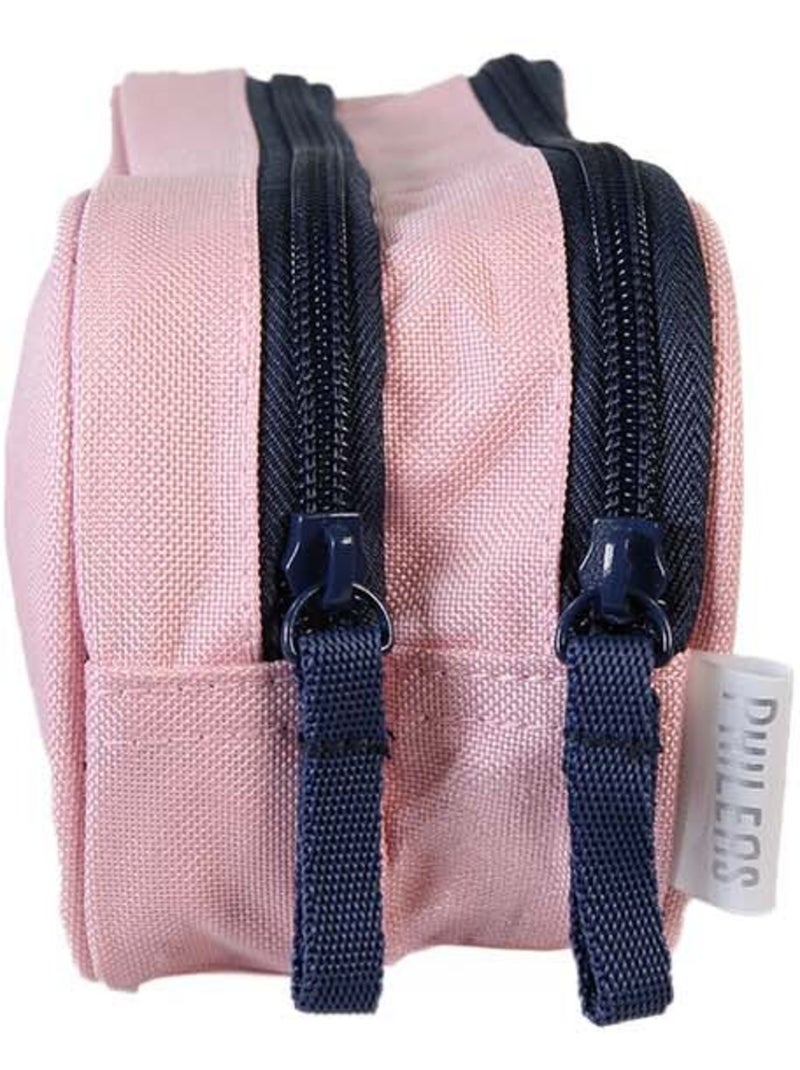 Trousse scolaire fille 2 compartiments PHILEAS Cygne bleu rose Bleu marine - Kiabi