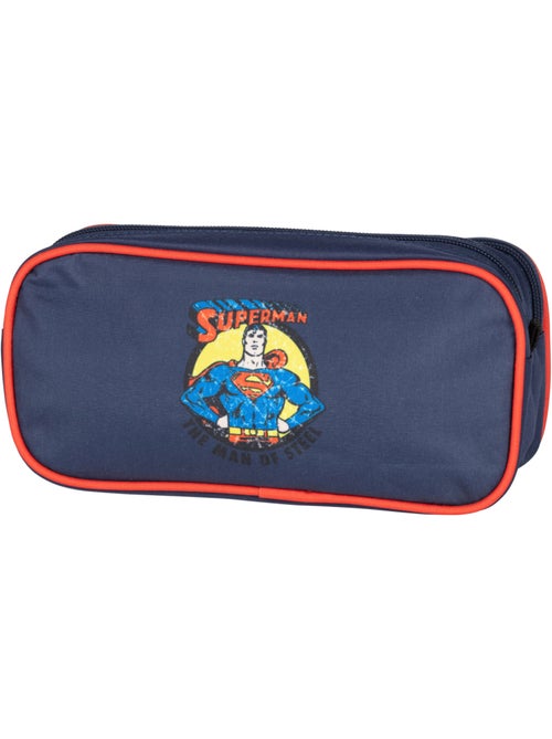 Trousse scolaire garçon 2 compartiments SUPERMAN bleu marine rouge - Kiabi Trousse scolaire garçon 2 compartiments SUPERMAN bleu marine rouge - Kiabi
