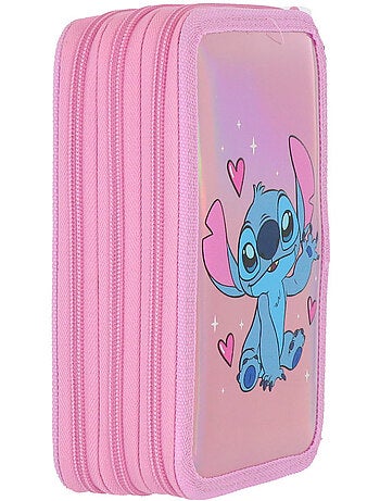 Trousse 'Stitch' – Garnie Holographique 3 compartiments – 20 cm – Lilo et stitch