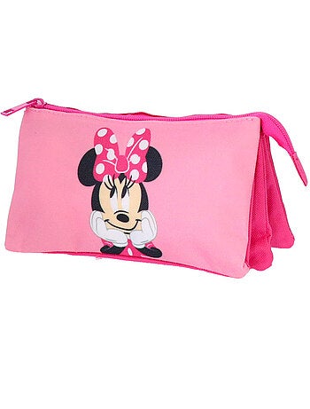 Trousse triple compartiment toile Minnie Mouse Disney