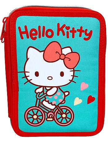 Trousse zippée 2 compartiments 'Hello Kitty' vélo 20 cm –