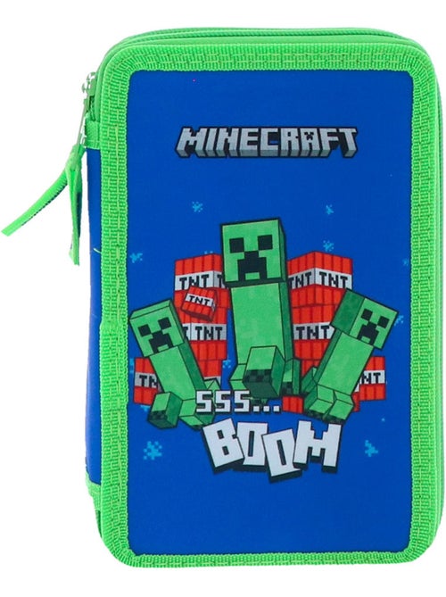 Trousse zippée 3 compartiments Minecraft Creeper Boom 20 cm - Kiabi