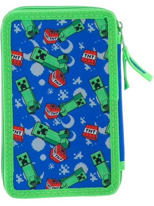 Trousse zippée 3 compartiments Minecraft Creeper Boom 20 cm - Kiabi