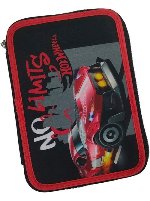 Trousse zippée garnie Hot Wheels motif voiture de course 18 CM - Kiabi Trousse zippée garnie Hot Wheels motif voiture de course 18 CM - Kiabi