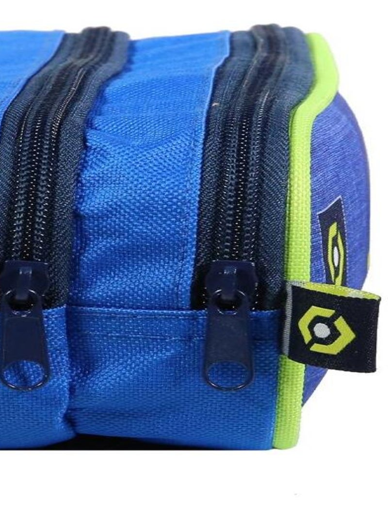 Trousse zippée 'Ligue 1' – 2 compartiments rectangulaire 23 cm - Bagtrotter Bleu - Kiabi