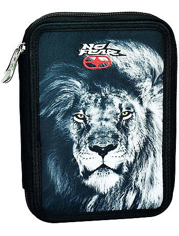 Trousse zippée motif lion en toile No Fear