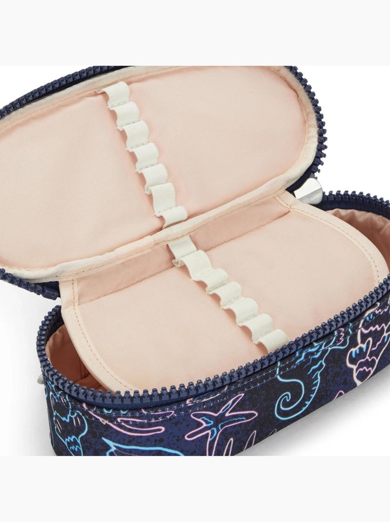 Trousse zippée nylon DUOBOX Kipling organisation 14 porte-stylos Bleu Rose - Kiabi