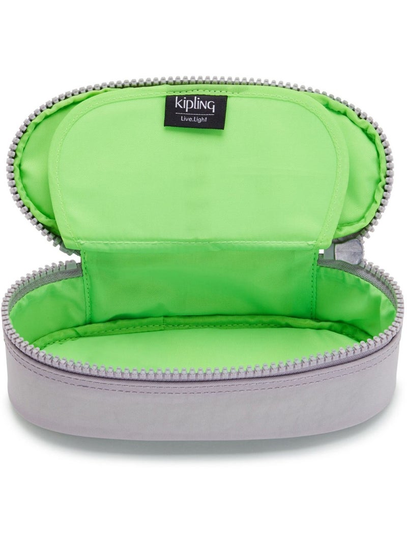 Trousse zippée nylon DUOBOX Kipling organisation 14 porte-stylos Gris Vert - Kiabi