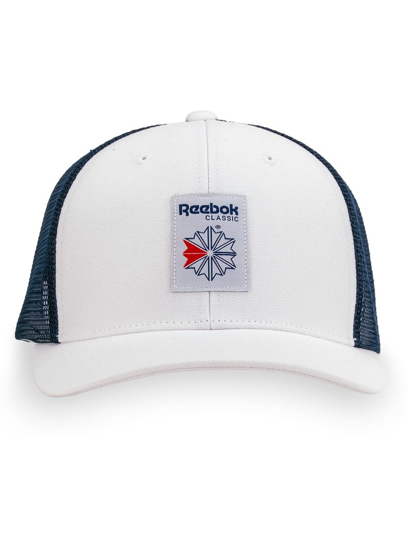 Truckerpet met mesh en vector cap-patch Wit - Kiabi