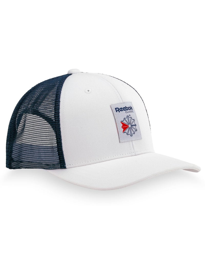 Truckerpet met mesh en vector cap-patch Wit - Kiabi