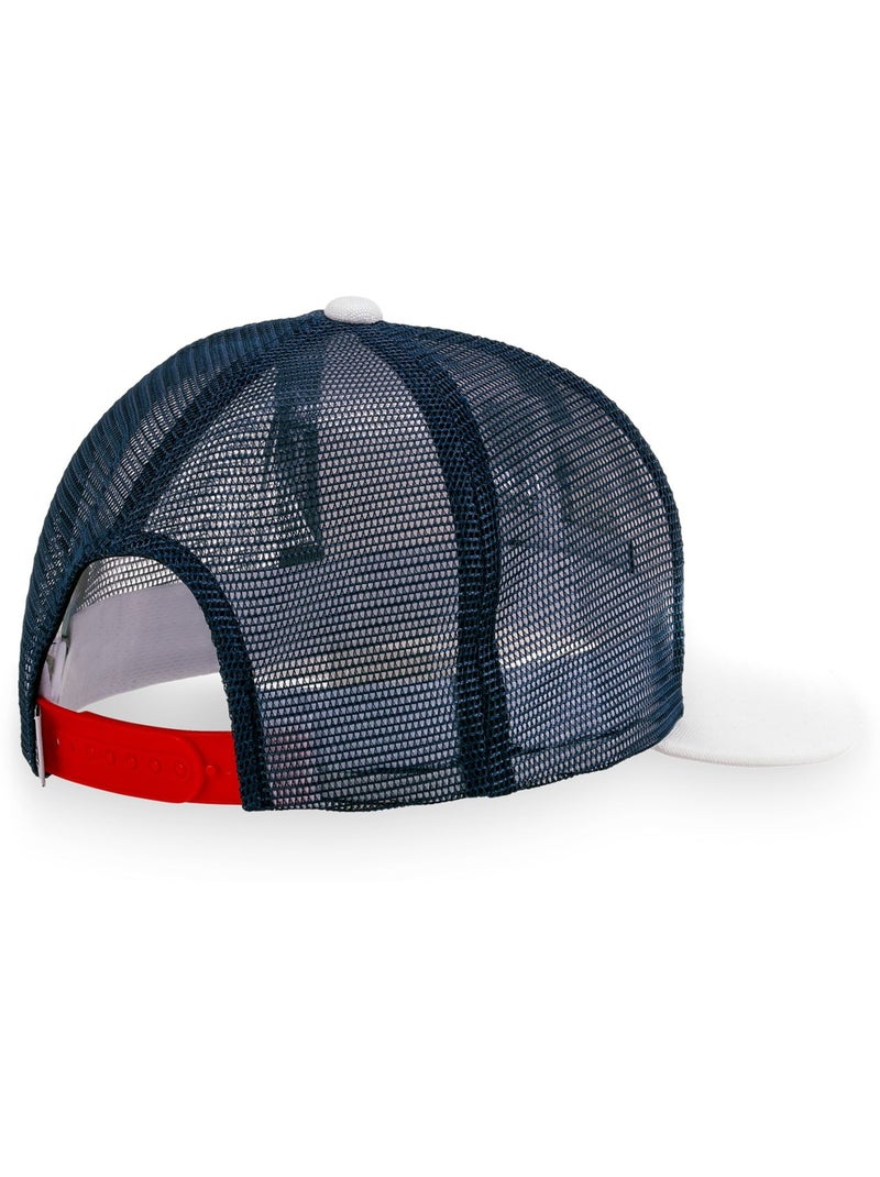Truckerpet met mesh en vector cap-patch Wit - Kiabi