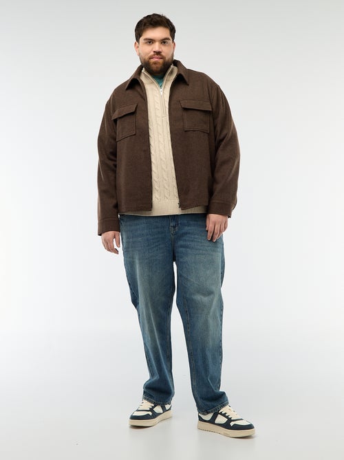 Truckerstrui met rits en kabelpatroon - Kiabi