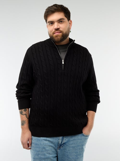 Truckerstrui met rits en kabelpatroon - Kiabi