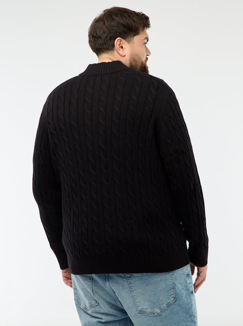 Truckerstrui met rits en kabelpatroon - Kiabi