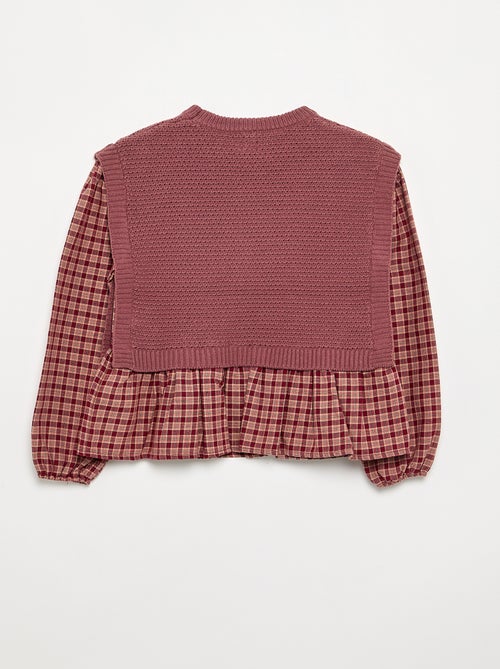 Trui 2-in-1 met blouse-effect - Kiabi