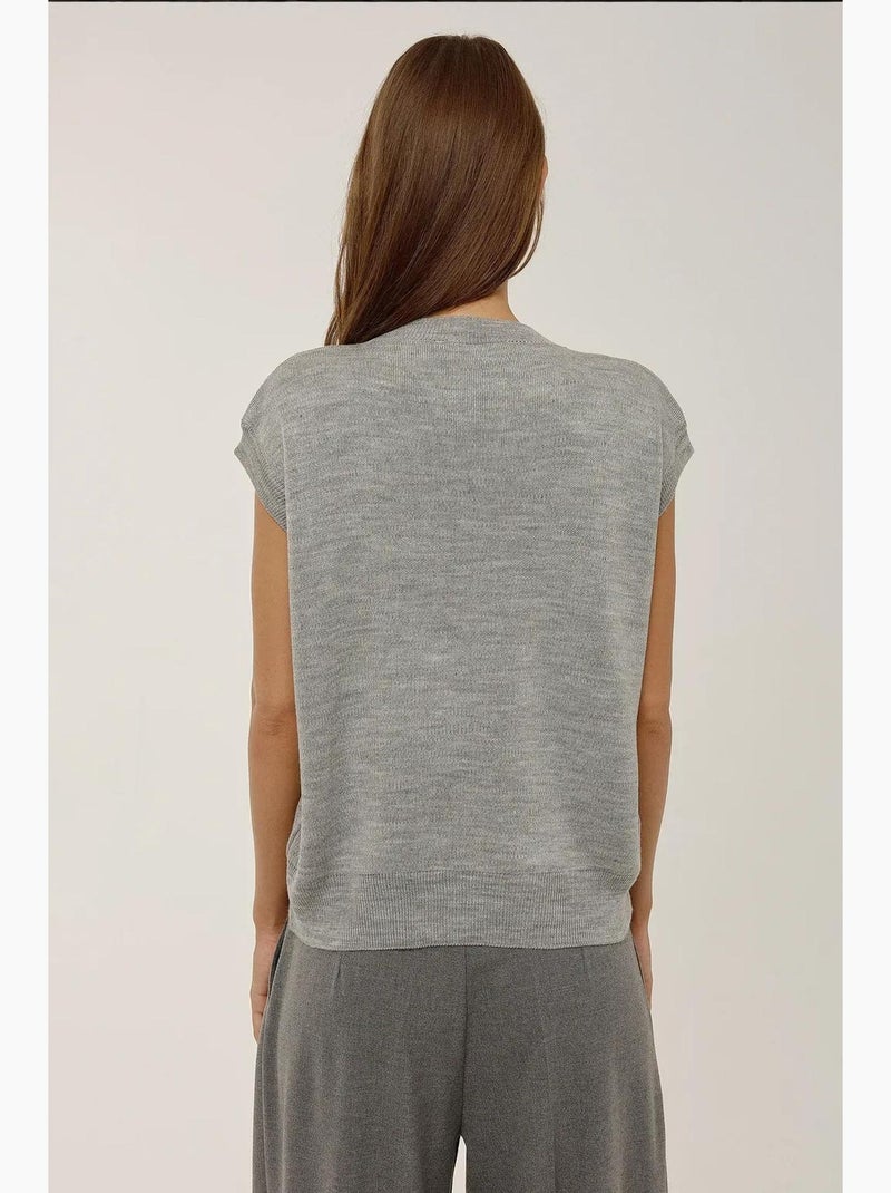 Trui-gilet met ronde hals hiccup Grijs - Kiabi