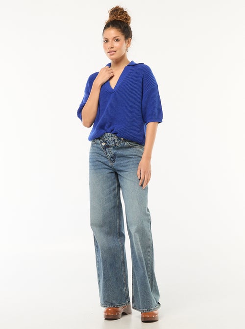 Trui in polostijl met V-hals - Kiabi