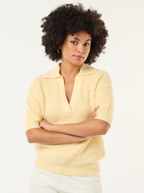 Trui in polostijl met V-hals - Kiabi