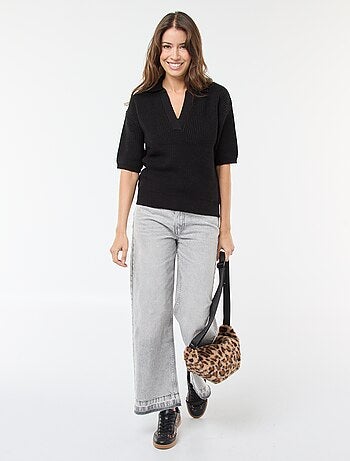 Trui in polostijl met V-hals