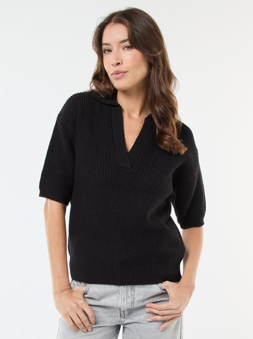 Trui in polostijl met V-hals - Kiabi