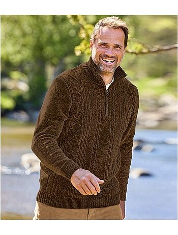 Trui in truckersstijl van chenille - ATLAS FOR MEN