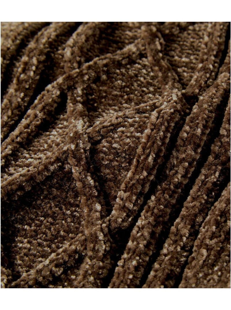 Trui in truckersstijl van chenille - ATLAS FOR MEN Bruin - Kiabi