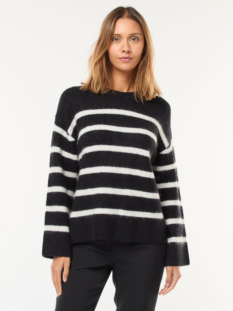 Trui in wol en mohair Zwart - Kiabi