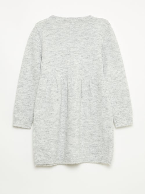 Trui-jurk met ajourbreisel en volants - Kiabi