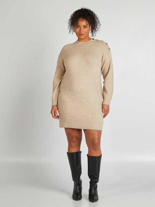 Trui-jurk met fantasieknopen - Kiabi