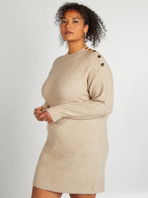 Trui-jurk met fantasieknopen - Kiabi
