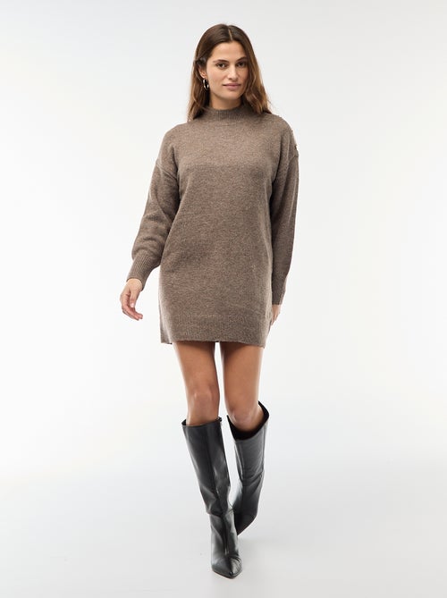 Trui-jurk met fantasieknopen - Kiabi