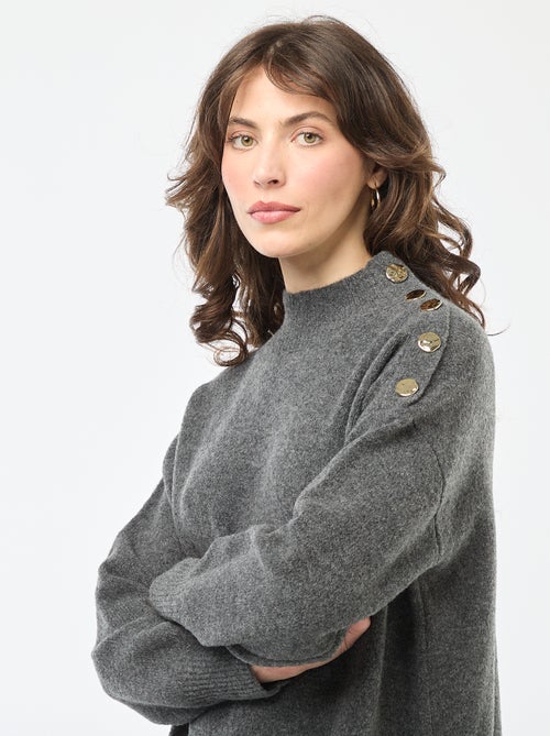 Trui-jurk met fantasieknopen - Kiabi