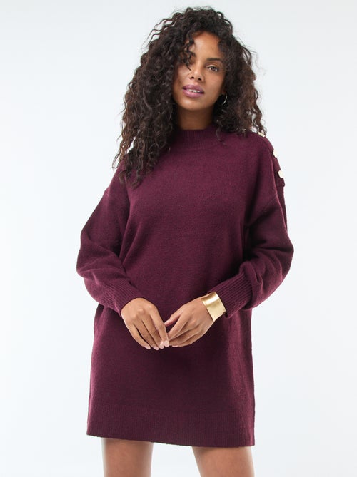 Trui-jurk met fantasieknopen - Kiabi