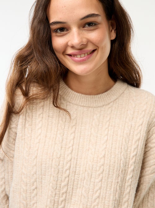 Trui-jurk met kabelpatroon - Kiabi