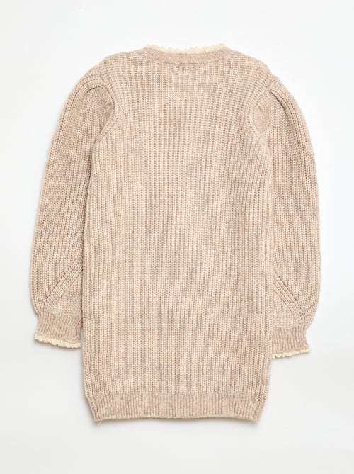 Trui jurk met kanten kraag - Kiabi