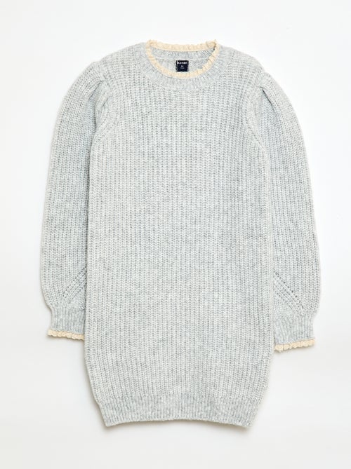 Trui jurk met kanten kraag - Kiabi