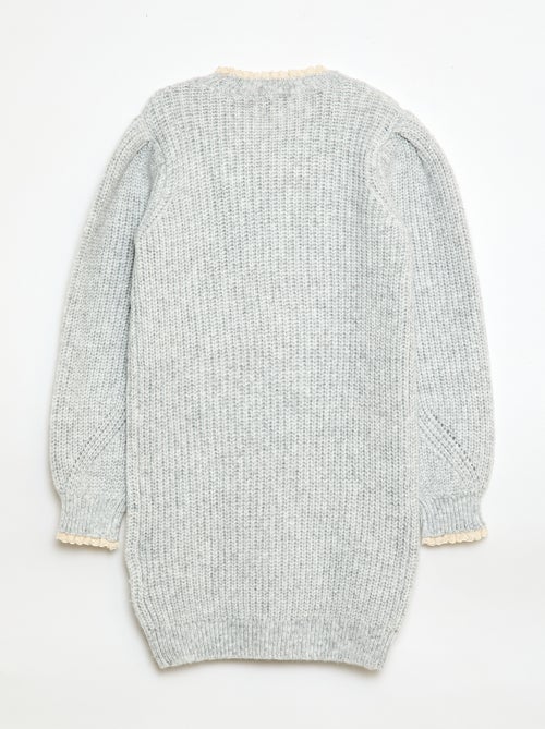 Trui jurk met kanten kraag - Kiabi